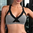 thumbnail image 3 of Prolriy Sports Bras for Women Fitness Beautiful Hot Yoga Bra Back Plug Cell Phone Pocket Yoga Bra Sports Bra Athletic Gym Workout Tops for Women, Womens Tops Grey XXXL, 3 of 5