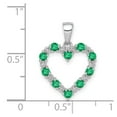 thumbnail image 4 of 14k White Gold Diamond and Emerald Heart Pendant PM5270, 4 of 4