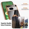 thumbnail image 2 of Compatible with Google Pixel 7 5g Cell Phone Case Ultra Slim Thin with 360°Finger Ring Stand Metal Electroplated Soft TPU Frame Full Body Shock-Absorption Bumper Hard Back Mobile Cover-Black, 2 of 14