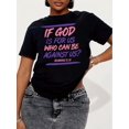 thumbnail image 1 of Women's Inspirational "If God Is for Us, Who Can Be Against Us?" Quote T-Shirt - Casual Crew Neck, Short Sleeve, Breathable Polyester Top for Spring & Summer, 1 of 7