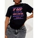 thumbnail image 1 of Women's Inspirational "If God Is for Us, Who Can Be Against Us?" Quote T-Shirt - Casual Crew Neck, Short Sleeve, Breathable Polyester Top for Spring & Summer, 1 of 7