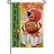 thumbnail image 1 of Bandera decorativa pequeña para jardín, diseño de fútbol de otoño, calabaza blanca otoñal, hojas de arce, decoración exterior para patio, Acción de Gracias, estilo granja, decoración exterior para el, 1 of 8