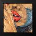 thumbnail image 2 of Atelier B Art Studio 12x12 Black Modern Framed Museum Art Print Titled - Shushing Lips Closeup, 2 of 5
