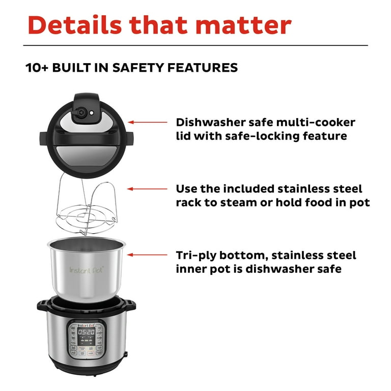 Instant Pot 8 qt. Stainless Steel Duo Electric Pressure Cooker 113-0002-03  - The Home Depot