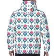 thumbnail image 7 of Lsque Tulips Flowers Pattern Casual Men's Hoodie,Hooded Sweatshirt with Kangaroo Pocket,Pullover Hoodie-3X-Large, 7 of 7