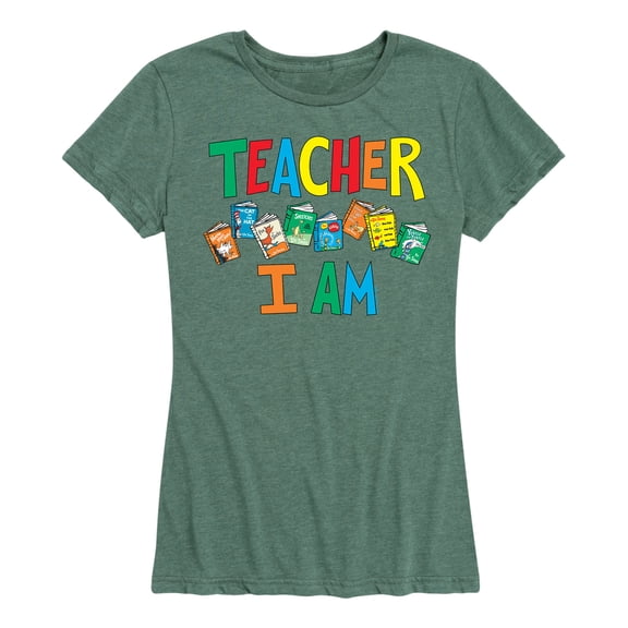 Dr. Seuss - The Cat In The Hat Book Cover Teacher I Am Short Sleeve Graphic T-Shirt