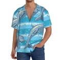 thumbnail image 3 of KLL Dolphin Print Men's Shirt Short Sleeve Button Down Summer Cuba Beach Shirts- Medium, 3 of 7