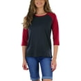 thumbnail image 4 of ToBeInStyle Women's Classic Two Color Cotton Baseball T-Shirts, 4 of 6