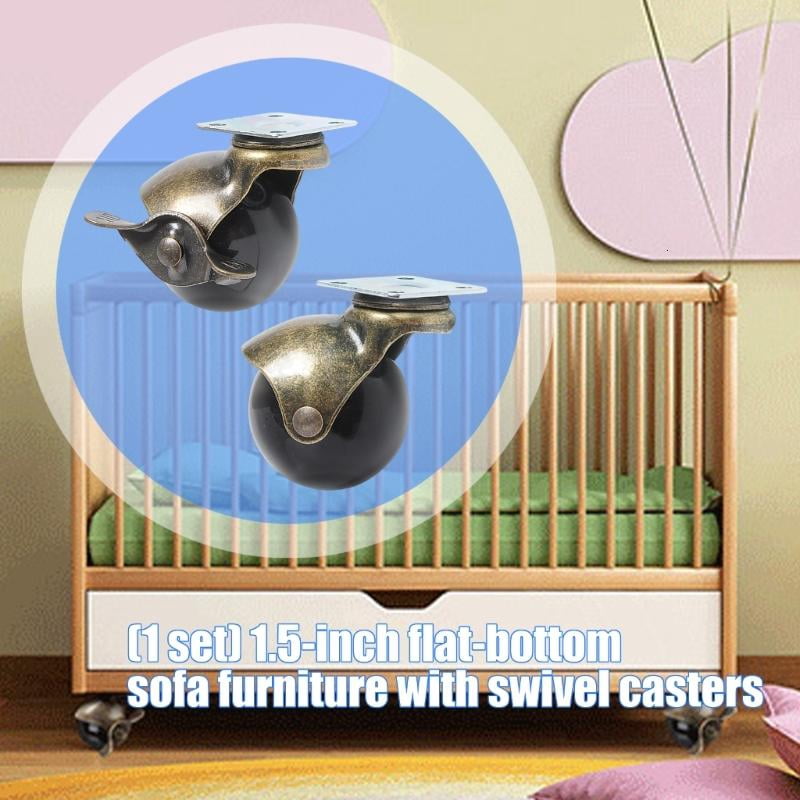 CEORPER Low Noise Ball Caster Wheel Furniture Wheel Swivels Plate Ball Casters