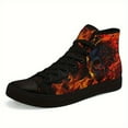thumbnail image 6 of Coolcustomize Men's Gothic Skull & Flames High-Top Sneakers - Punk Streetwear Lace-Up Casual Shoes, Casual Trainers for Outdoor Fashion, Gothic Boots, Bold Eye-Catching Design, Urban Trendsetters, 6 of 12