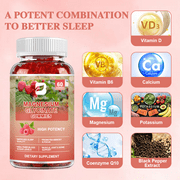 Magnesium Glycinate Gummies 400mg - Magnesium Glycinate Supplements for Relaxation, Stress, and Sleep - Raspberry Flavor
