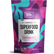 New Greens Organic Green Juice Superfood Powder - American Grown Organic Super Green Food Smoothie Drink with 36 Low Temp Freeze-Dried Fruit Juice and Raw Sprouted Greens - Superberry - USDA Organic