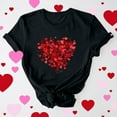 thumbnail image 4 of mihongmao Valentine Short Sleeve Tops for Women Short-sleeved Crew-neck Pullover Casual Valentine's Day Black 3X, 4 of 7