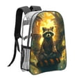 thumbnail image 3 of Gaeub Tree Meditating Raccoon Print Clear Backpack ,Clear Transparent Backpack, PVC Bag with Side Pockets,for Concert, Beach, Work, Travel & Sporting, 3 of 7