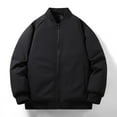 thumbnail image 4 of Aueoeo Men's Bomber Jacket Winter Warm Lightweight Windbreaker Full Zip Casual Jackets With Pockets(Available In Plus Size) Black L, 4 of 9
