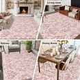 thumbnail image 5 of 5'x8' Area Rugs, Pink Baroque Indoor Outdoor Area Rug for Living Room Bedroom, Farmhouse Scroll Floral Damask Patterned Washable Bathroom Rugs Kitchen Floor Carpet Mats Home Decor Aesthetic, 5 of 8
