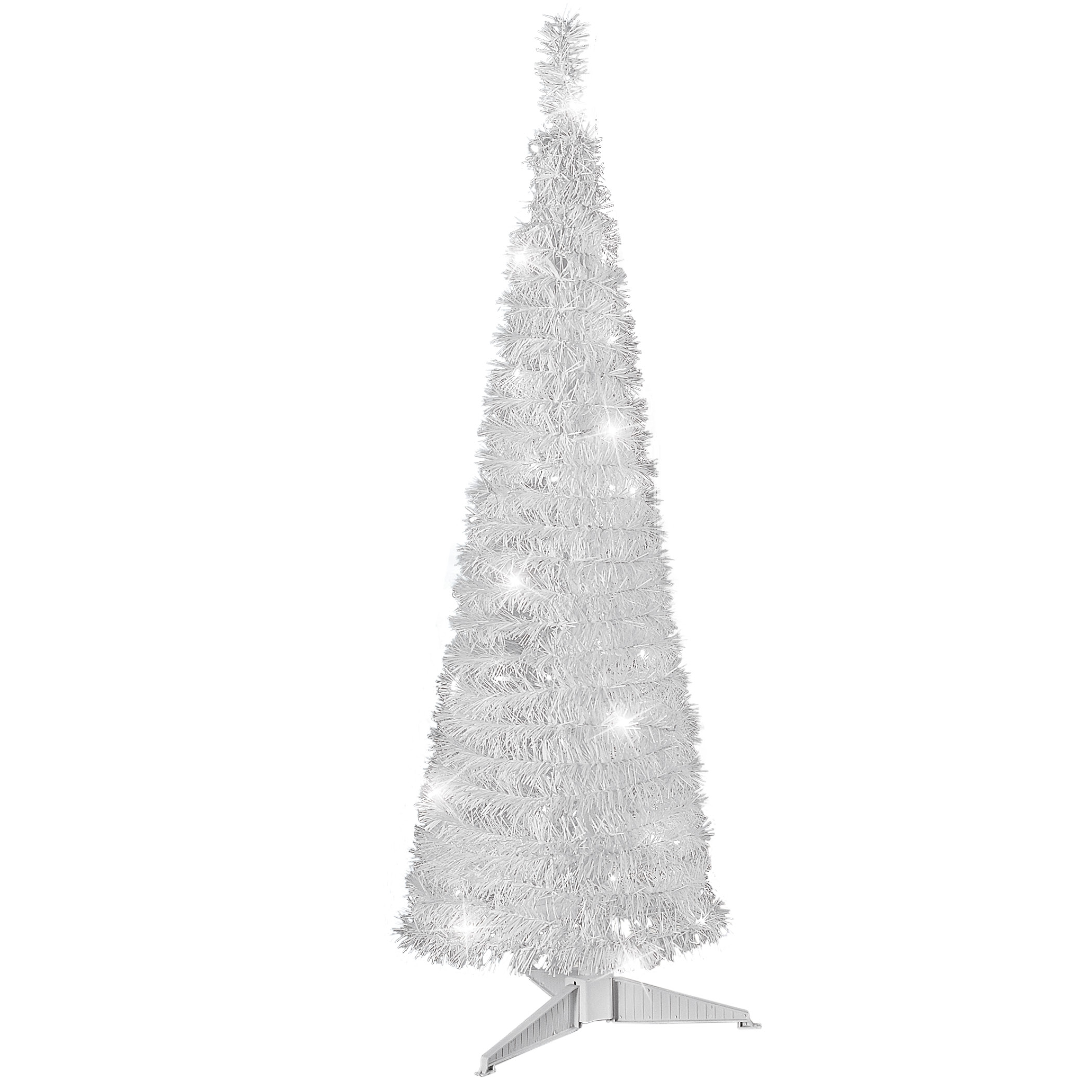 Lighted LED White Pop Up Christmas Tree with Timer Easy Storage