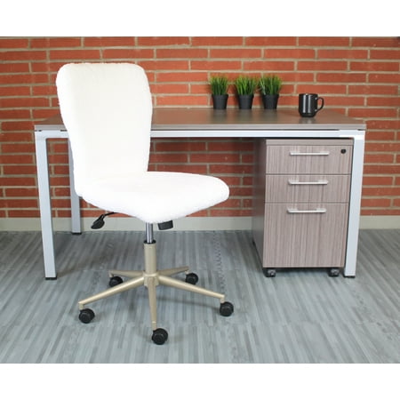 UPC: 0751118022056 | Boss Office & Home The EX-traordinary Adjustable Desk Chair  Furry Faux Fur Cream