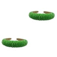 thumbnail image 2 of kurtrusly Bandeaux Perles Cristal Strass Accessoire de Coiffure Style Baroque Épais Mode pour Femmes Vert Gazon 2ensemble, 2 of 6