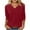 Wine, variant on HUJlwoi V-Neck T Shirts for Women 3/4 Sleeve Basic Pullover Spring Summer Solid Color Casual Tees Fashionable Tunic Tops