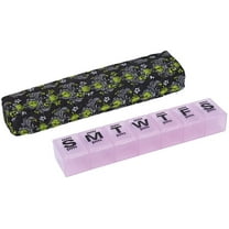 Carex Apex 7-Day Plastic Pill Organizer with Decorative Sleeve, Portable Medicine Storage Box