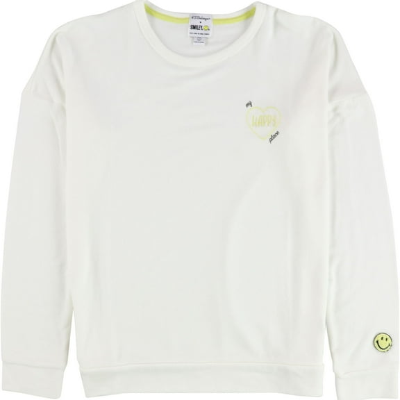 P.J. Salvage Womens My Happy Place Pajama Sweater, Off-White, Small