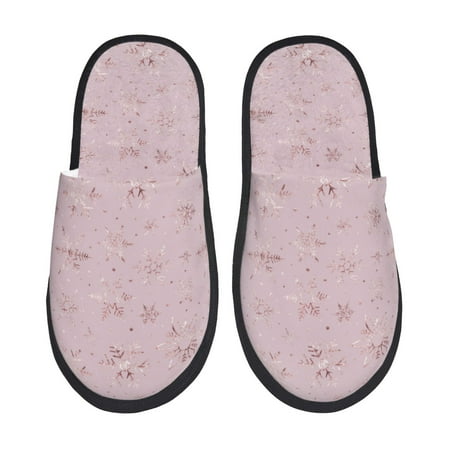 Balery Minimalist Snowflake Slient Indoor Furry Fleece Comfort House Shoes Soft Non-Slip Home Shoes Cotton slippers House Slippers-- Medium