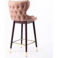 thumbnail image 5 of AngLink Bar Height Chairs Set of 2,29.9 Inch Upholstered Bar Stools with Back and Wooden Legs,Modern Leathaire Fabric Stools for Kitchen Counter, Pub,Cafe,Club,Dining Room (Khaki), 5 of 13
