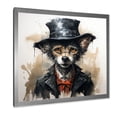 thumbnail image 2 of Designart "Mysterious Wolf in a Black Trenchcoat II" Animals Framed Wall Art Decor - Modern Black Wolf Entryway Framed Wall Art Print, 2 of 6
