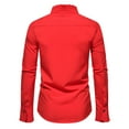 thumbnail image 4 of Mens Fashion Solid Color Party Wedding Dress Long Sleeve Shirt, 4 of 4