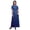 Blue, variant on Rayon Floral & Leaves Bird Bird Womens Printed Side Slit SummerÂ&nbsp;DressÂ&nbsp;Long Maxi Gown-Medium