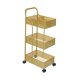 thumbnail image 2 of Carrito de Almacenamiento de 3 Niveles, Cestas de Malla, Carro Rodante para El Hogar, Dormitorio, Garaje, Baño Dorado mayimx carro rodante, 2 of 6
