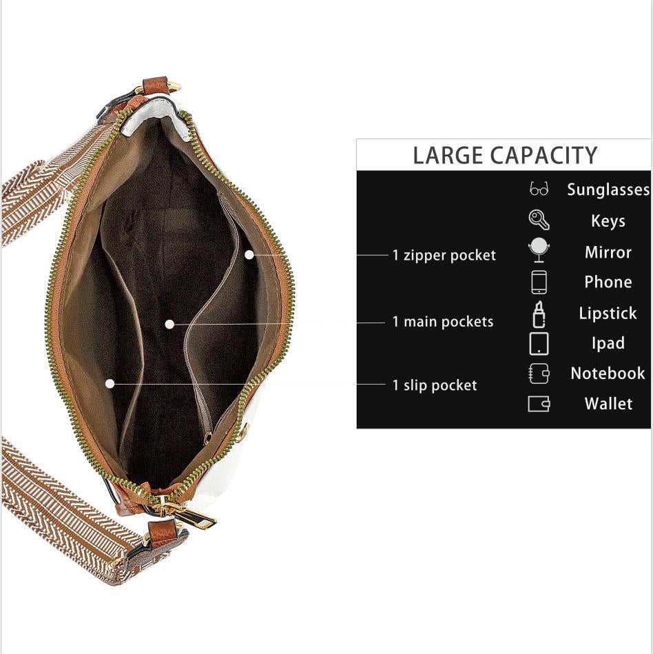 Badiya Crossbody Bags for Women Trendy Vegan Leather Hobo Handbags With Adjustable Strap Shoulder Bucket Bags