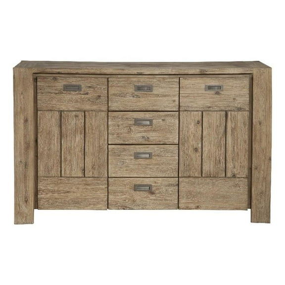 Pemberly Row Wood Dining Sideboard in Antique Natural (Brown)