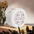 thumbnail image 6 of Yiaed Rose Flowers Print Travel Jewelry Case Bridesmaid Gift Boxes Jewelry Travel Organizer Small Round Jewelry Box Mini Storage-White, 6 of 7