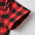 thumbnail image 5 of Gyexs Boys Pajamas 2PC Set Short Sleeve Lapel Button Plaid Tee & Shorts PJs Outfits(Girls), 5 of 7
