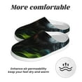 thumbnail image 6 of Wukai Realistic Style Green Fur Wolf Print Women's Indoor Bedroom Slipper Slip On Shoes, Unisex House Shoes with Anti-Skid Sole for Men, Gift for Women Men-35/36, 6 of 7