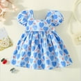 thumbnail image 2 of PINQI Baby Midi Blouse Girls Short Sleeves Flower Bow Tie Top Summer Print T-shirt Blouse Tops Casual Clothes for 0 to 18 Months, 2 of 4