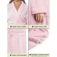 thumbnail image 4 of PAVILIA Robes For Women, Fleece Soft Fluffy Bathrobe, Plush Cozy Long Spa Robe, Satin Trim (L/XL, Pink), 4 of 10