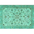 thumbnail image 1 of Ahgly Company Indoor Rectangle Persian Turquoise Blue Traditional Area Rugs, 7' x 10', 1 of 4