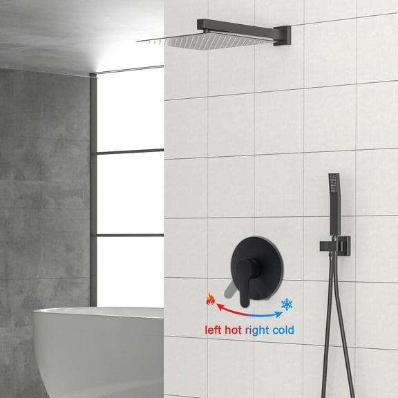 Wall Mounted Brass Shower Faucet Diverter Control Valve Handle Mixer Hot & Cold