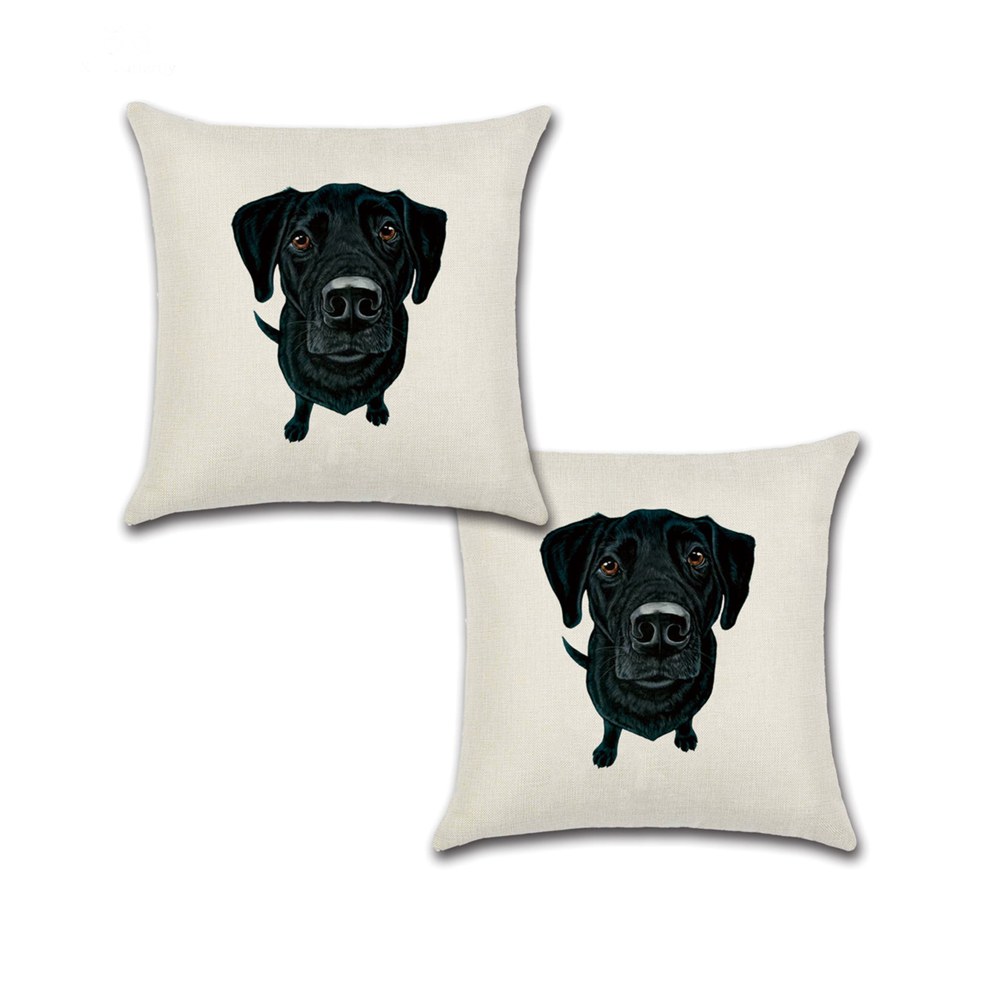 Vegan Suede Labrador Gifts for Women Cushion Cover Dog Throw Pillow Case Home Decorative Living Room Bedroom Medium Sofa Chair 18X18 Inch 45X45cm Black Labrador Cushion 