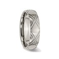 thumbnail image 3 of Bague Alliance pour Homme en Titane à Croisillons 6 mm Brossée et Polie, 3 of 5