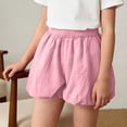 thumbnail image 6 of dazeni Girls Athletic Running Shorts High Waisted Wide Leg Shorts Quick Dry Basketball Workout Gym Bubble Shorts with Pockets Pink 7-8Years, 6 of 8