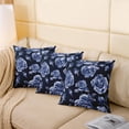 thumbnail image 3 of Blue Floral 24x24 Inch Pillow Cover For Adults Young Women,Wash Painting Throw Pillow Cover,Watercolour Rose Flower Cushion Cover,Aesthetics Art Decorative Pillow Cover, 3 of 5
