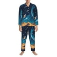 thumbnail image 3 of Wukai Astronaut In A Space Suit On The Planet Men's Long Sleeve Pajama Set,Long Sleeve Mens Sleepwear with Pockets & Front Fly-X-Large, 3 of 7