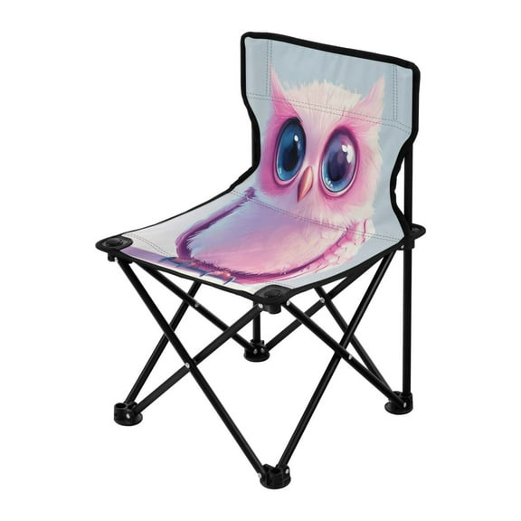 Outdoor Folding Chair 14.46x14.46x22.83 Inches, Camping Folding Chair Easy to Carry Ideal for Outdoor Picnics Camping Park Fishing Pink Owl