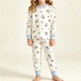 thumbnail image 2 of ITSAME Girls Cotton Outfit Cartoon Print Long Sleeve Crewneck Pullover and Pants 2-Piece Sleepwear Set Size 2T, 2 of 6