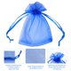 thumbnail image 2 of Bolsas de regalo de organza Boshen, 100 unidades, 8 x 10 cm, color azul real, 2 of 8