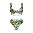 thumbnail image 4 of Daiia Colorful Tie Dye Stained Glass Women's Bikini Set Two Piece Swimsuit High Waisted Bikini Adjustable Straps Bikini Perfect for Beach, Pool, and Summer Vacation-Medium, 4 of 9